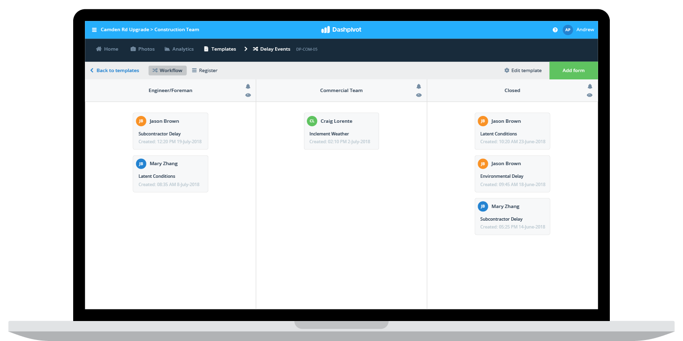 Delay and change management software Delay and change management