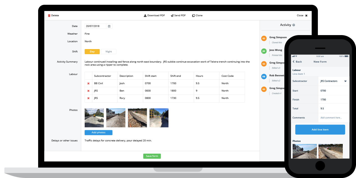 Site diary software Site diary software