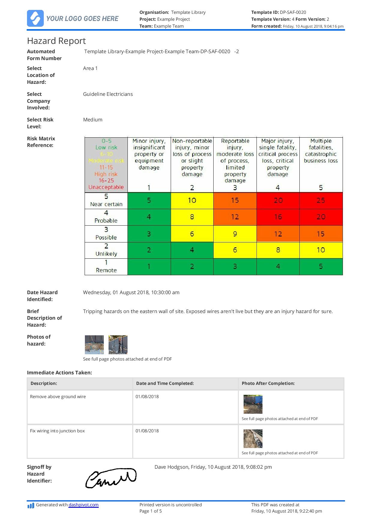 Hazard Report