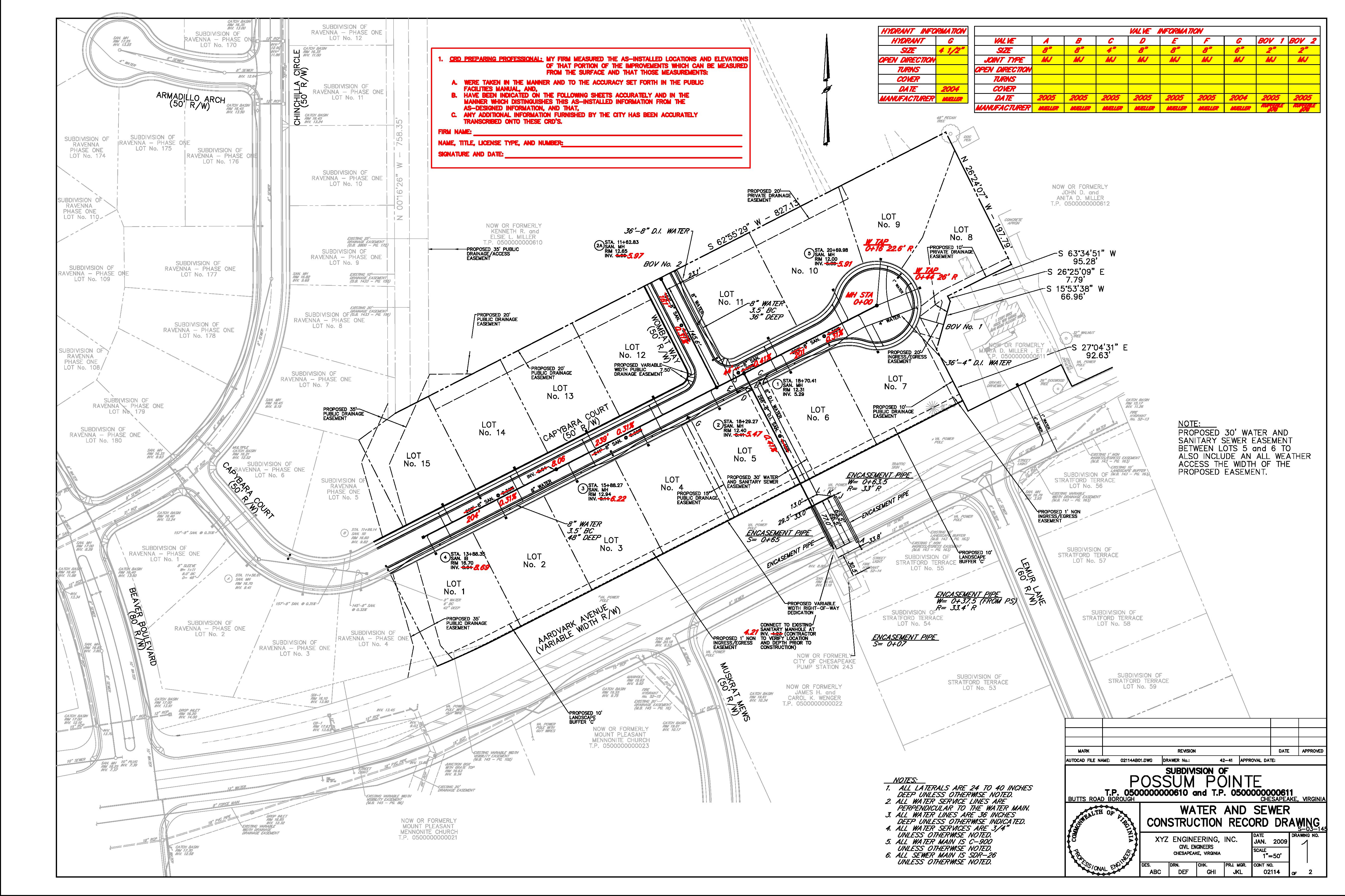 Excavation permit utility drawing Excavation permit utility drawing