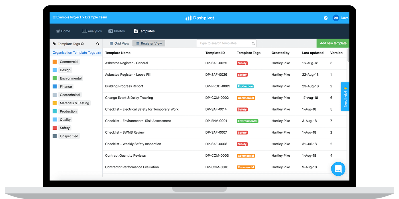 Template-library Form creator software