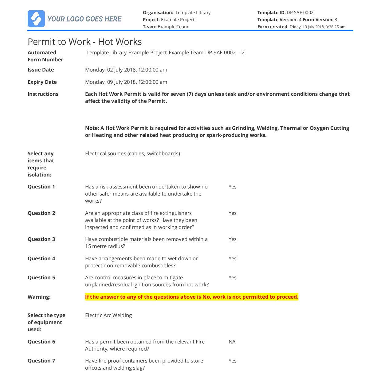 Hot-works-permit-system Hot works permit system