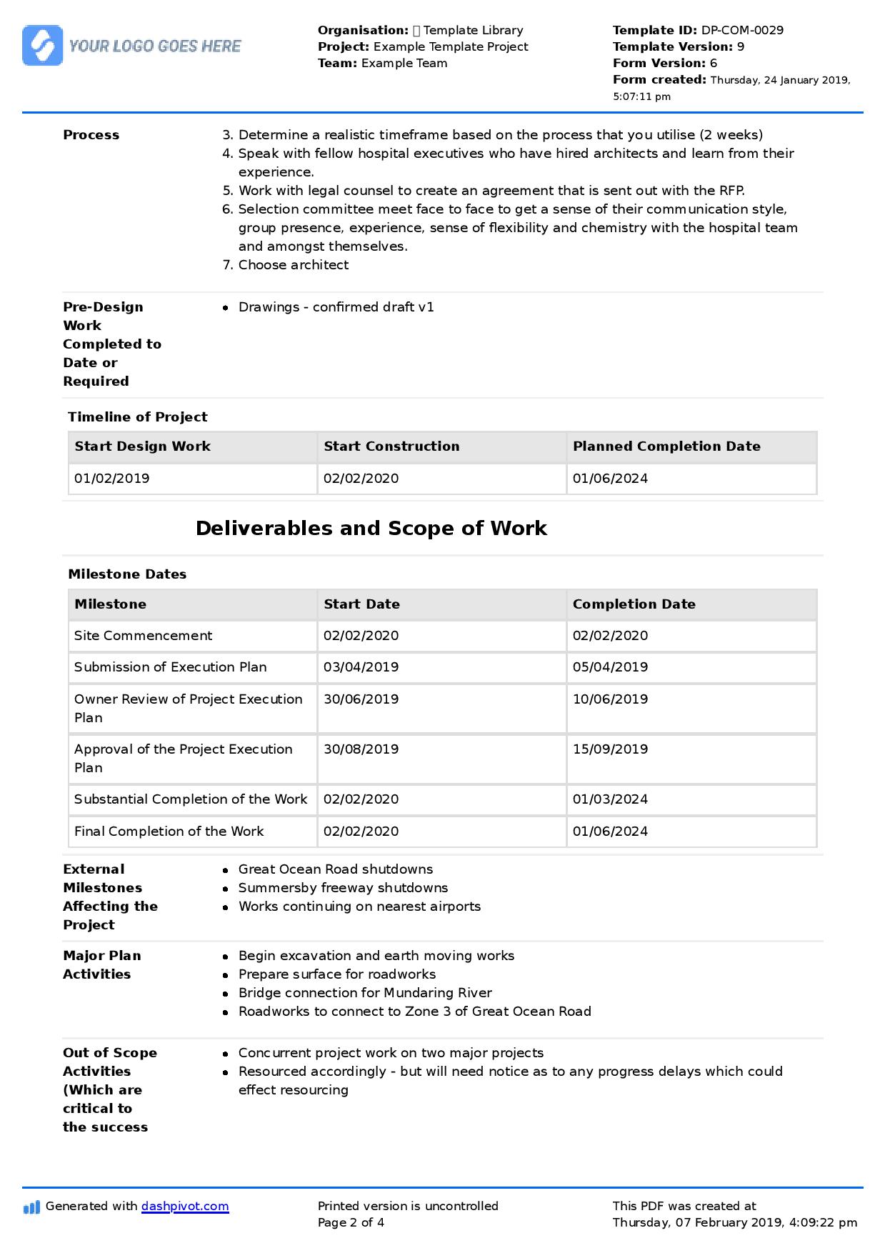 Document version control example