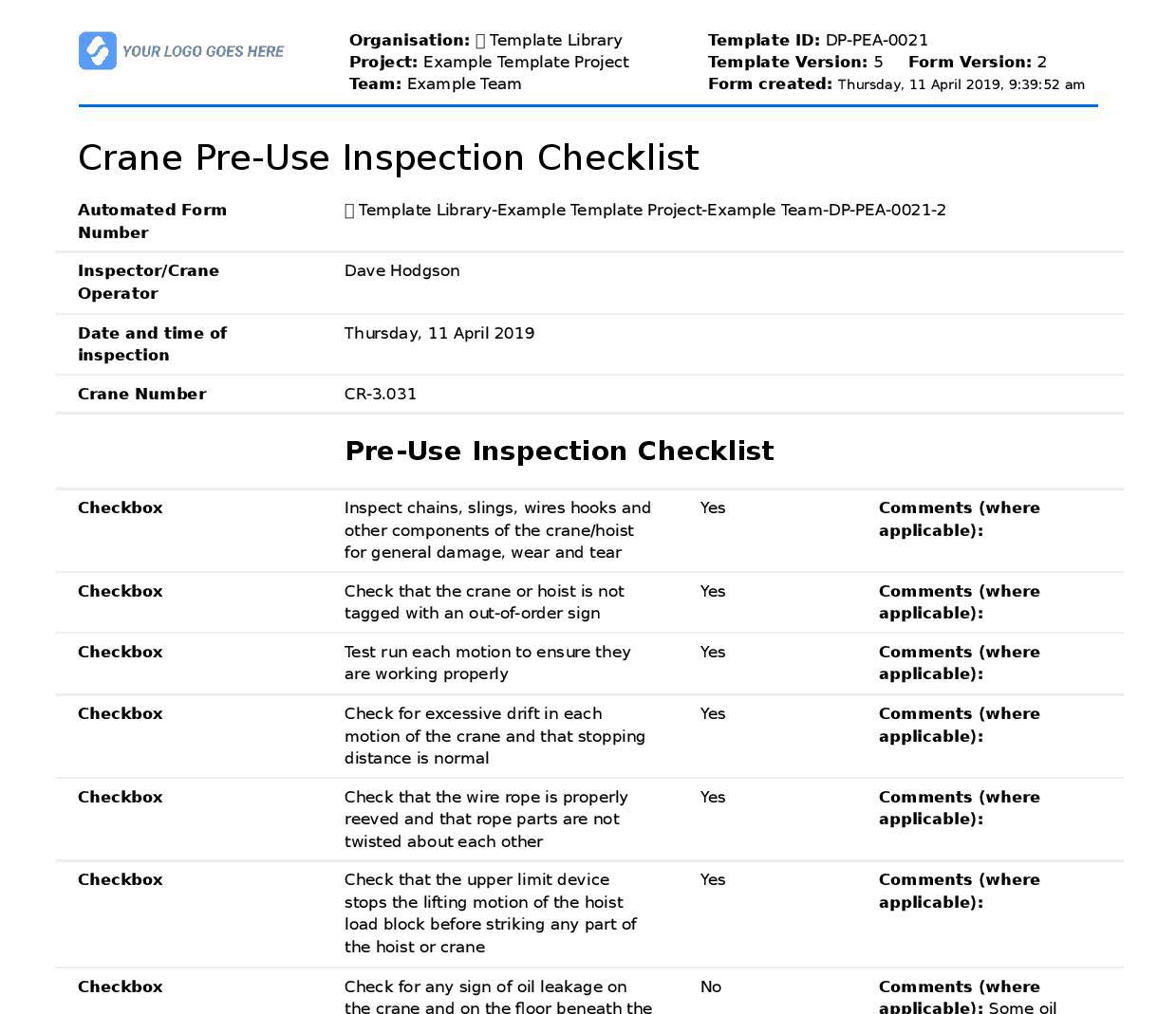 Equipment-inspection-forms Equipment inspection forms