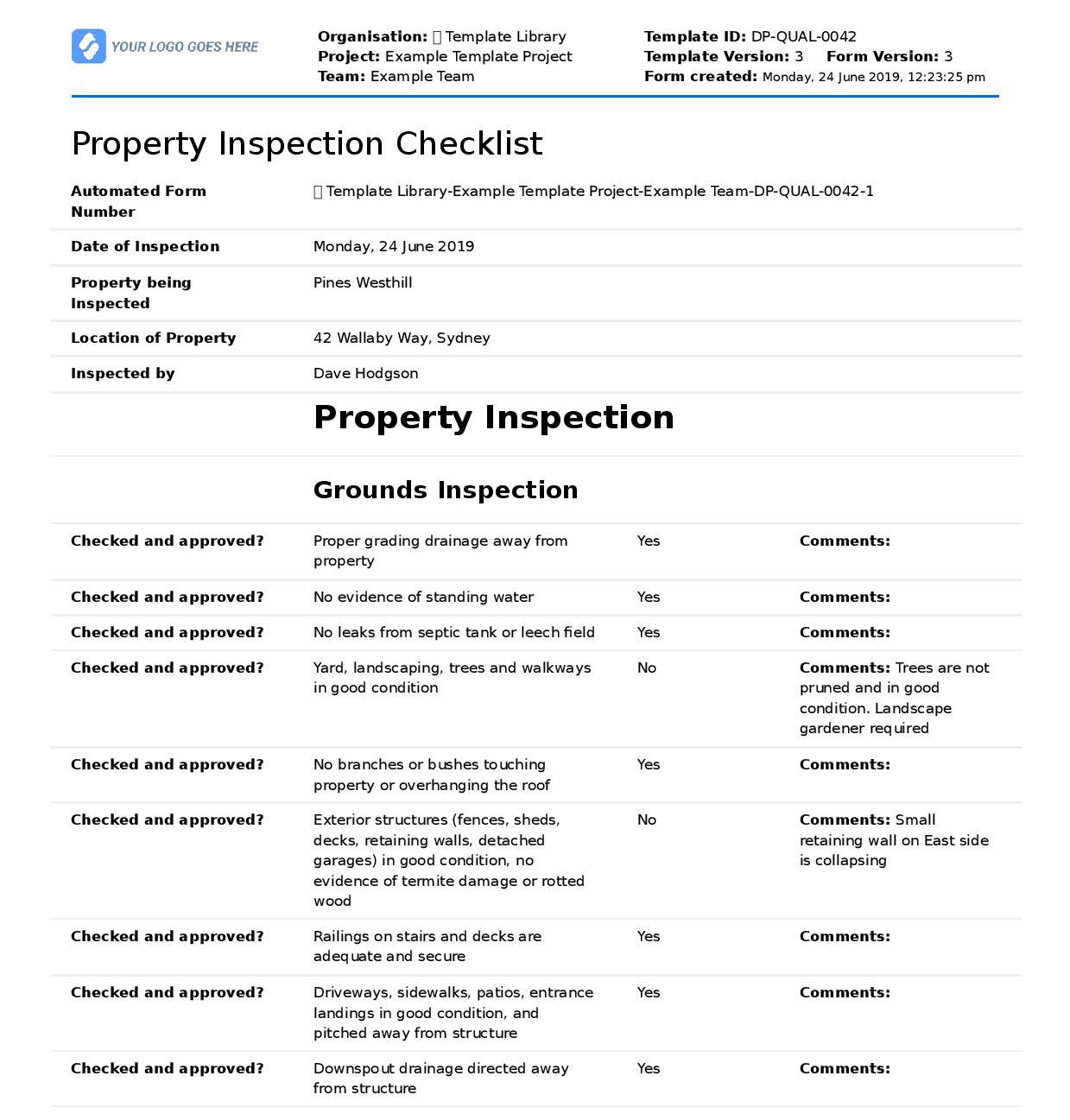 Property inspection app export Property inspection app export