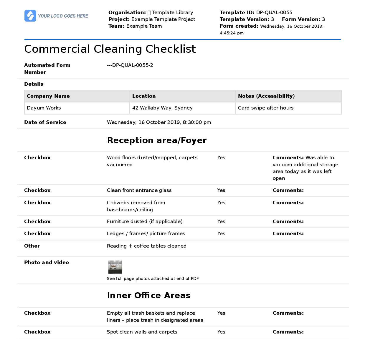 Commercial cleaning document Commercial cleaning document